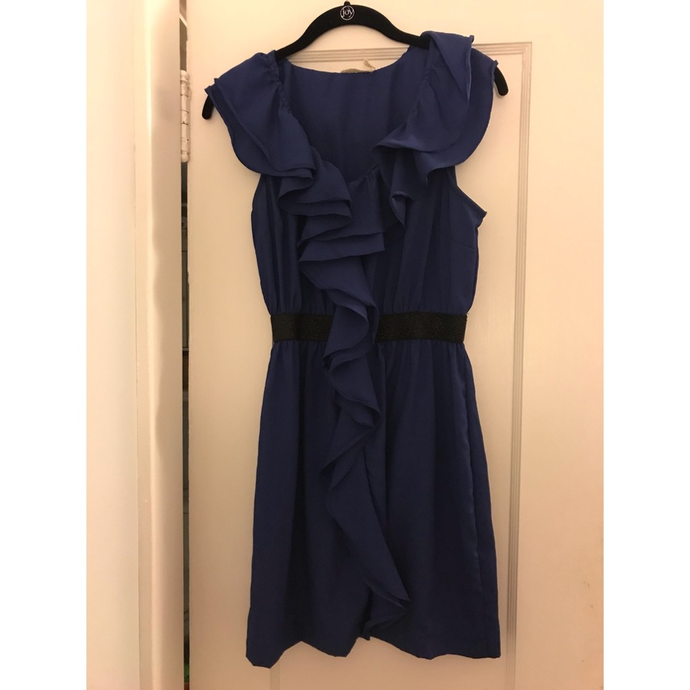 Royal blue ruffle dress